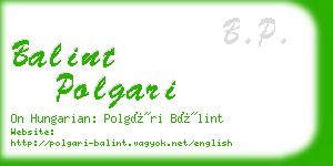 balint polgari business card